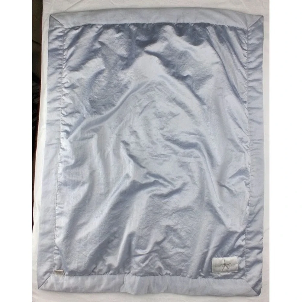 Barefoot Dreams Silver Gray Royal Baby Crown‎ Blanket Satin htf Lovey 30x40